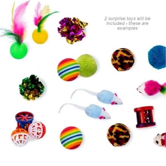 Kylee Kaylen Colorful Purple Plaid Bow Tie Bell Cat Collar and Toys Gift Package - Picture 3 of 9